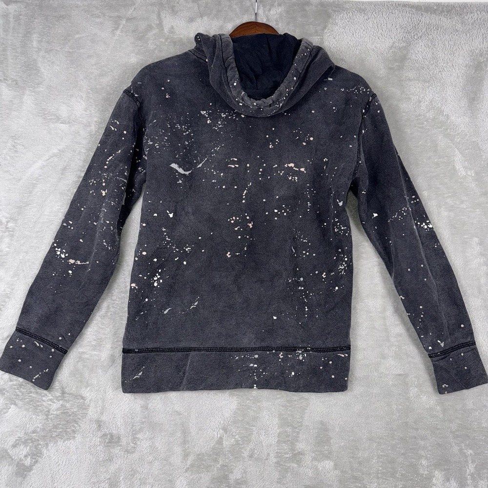 Holister Hoodie Size Men's XS Distressed Black Paint Shop Splatter - Picture 13 of 14